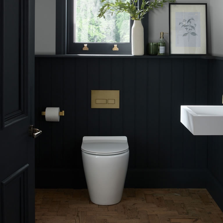 Vado Brushed Gold Square Dual Flush Plate Sanctuary Bathrooms